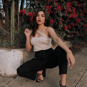 Willow Asymmetric Knit Top in Metallic White